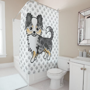 Cortina Para Box Cachorro e patas Casaco Chihuahua azul Merle Long