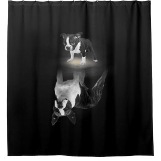 Cortina Para Box Cachorro Mãe BostonTerrier Cachorro Dogente presen