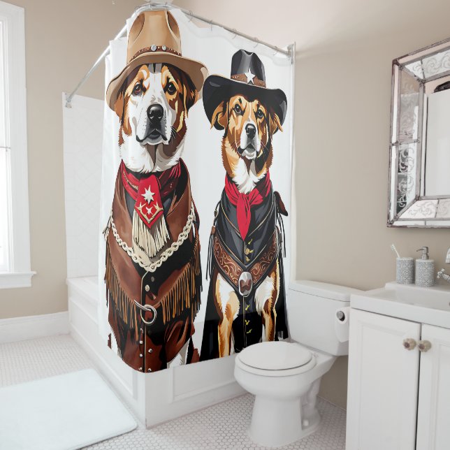 Cortina Para Box Cães de Cowboy (In Situ)