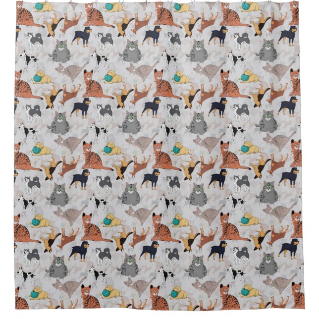 Cortina Para Box Cães E Gatos, Design (Frente)