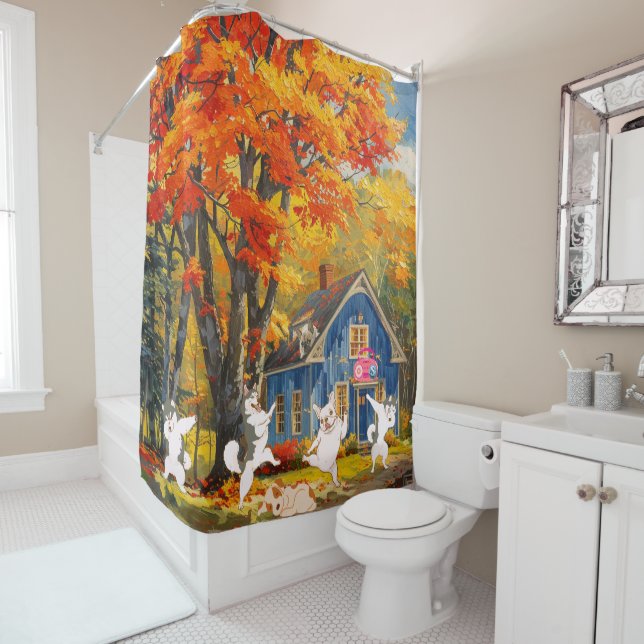 Cortina Para Box caia laranjeira, cães felizes casuística, seletor  (In Situ)