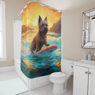 Cortina Para Box Cairn Terrier Beach Surfing Painting