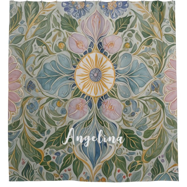 Cortina Para Box Caleidoscópio Floral Personalizado (Frente)