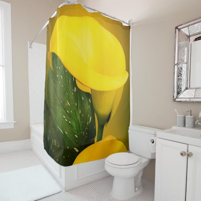 Cortina Para Box Calla Lily Bright Yellow Deixa Bokeh (In Situ)