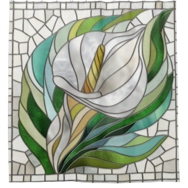 Cortina Para Box Calla Lily Mosaic Art (Frente)