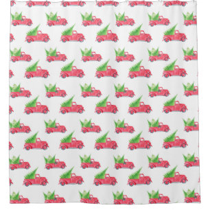 Cortina Para Box Caminhão de Vintage com Árvore de Natal