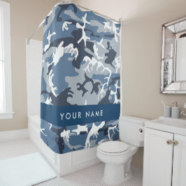 Cortina Para Box Camuflagem Azul de Neve de Inverno Personalize seu