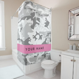 Cortina Para Box Camuflagem Cinza de Neve de Inverno Personalize se