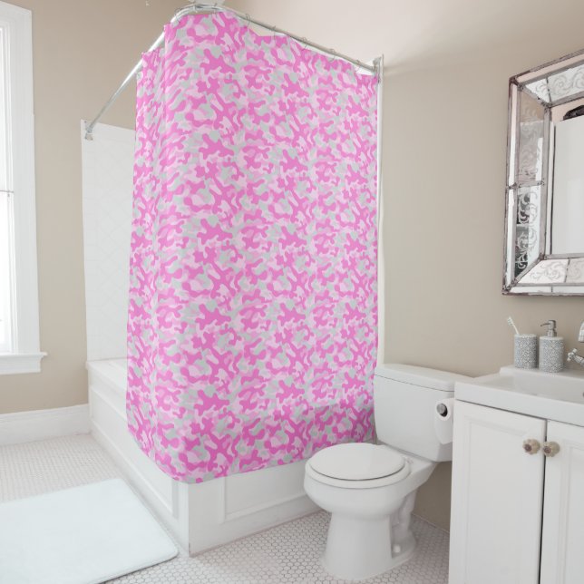 Cortina Para Box Camuflagem Cinza Rosa  (In Situ)