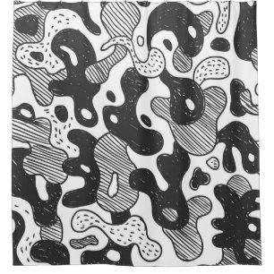 Cortina Para Box camuflagem de estilo abstrato, preto