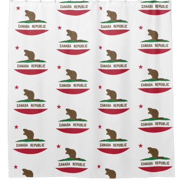 Cortina Para Box Canadá República da Califórnia Flag Beaver (Frente)