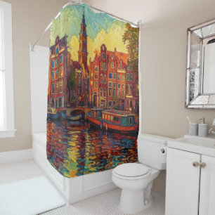 Cortina Para Box Canal Amsterdã guarda estilo van Gogh