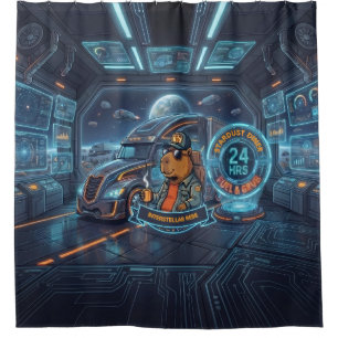 Cortina Para Box Capivara Cyberpunk Caminhoneiro Espacial Nome Pers