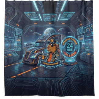 Cortina Para Box Capivara Cyberpunk Caminhoneiro Espacial Nome Pers