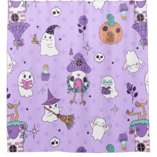 Cortina Para Box caprichoso roxo halloween assustador fantasma sini