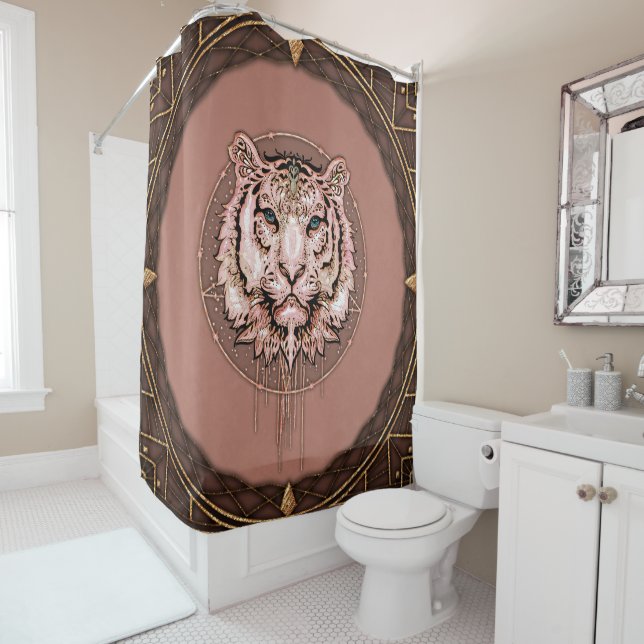 Cortina Para Box Captivação e representação artística de um tigre (In Situ)