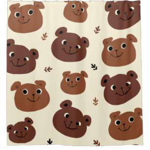 Cortina Para Box Cara de urso engraçado