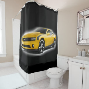 Cortina Para Box Carro desportivo amarelo e preto