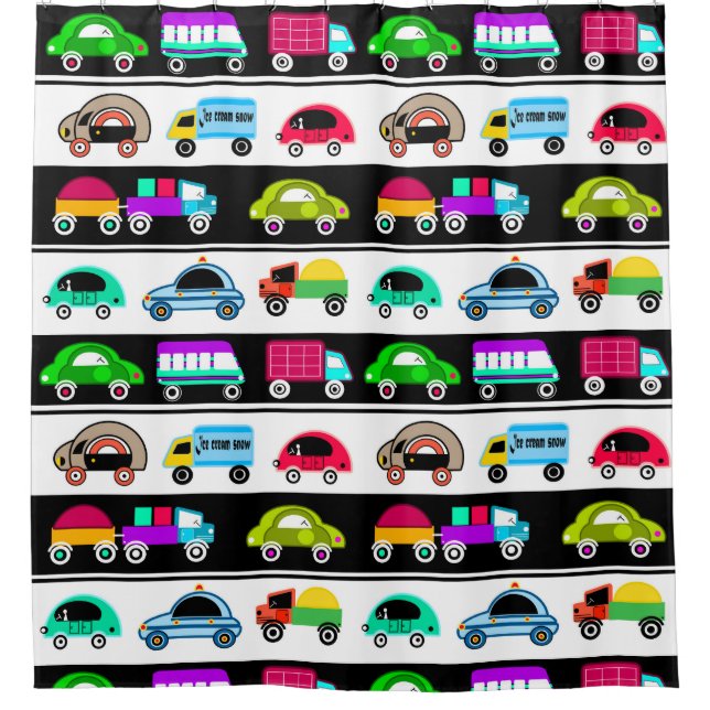 Cortina Para Box Carros engraçados (Frente)