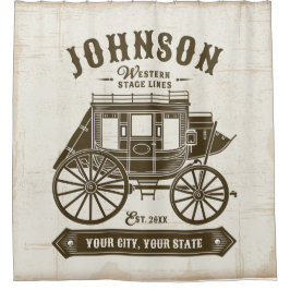 Cortina Para Box Carruagem de Stagecoach Ocidental Antiga do NOME P