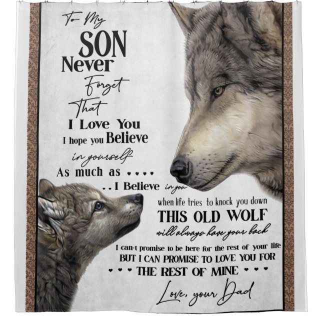 Cortina Para Box Carta Personalizada Ao Meu Filho Do Pai (Frente)