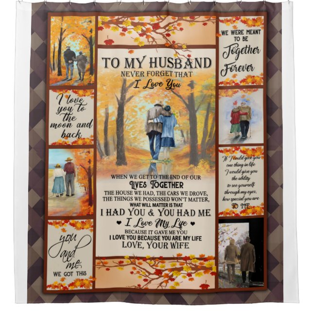 Cortina Para Box Carta Personalizada Para Meu Marido, Amor Marido (Frente)