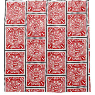 Cortina Para Box Cartão-postal com Design Dragão de Carimbo de Pági