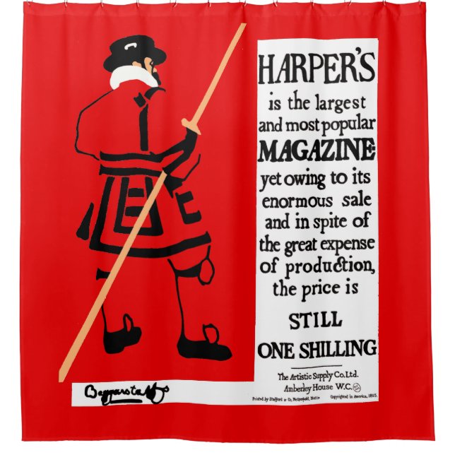 Cortina Para Box Cartaz Antigo Revista Harper's Beefeater (Frente)