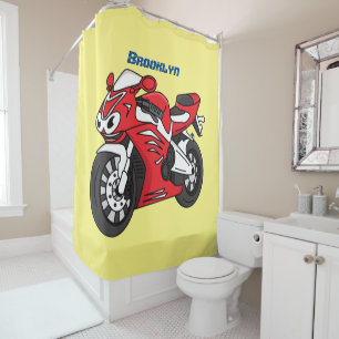 Cortina Para Box Cartografia de motocicleta vermelha-branca