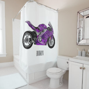 Cortina Para Box Cartografia de motocicletas de esporte roxo