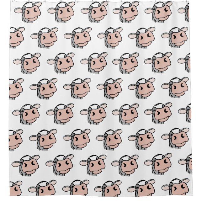 Cortina Para Box cartografia vaca branca-negra cinza beija-fazenda  (Frente)