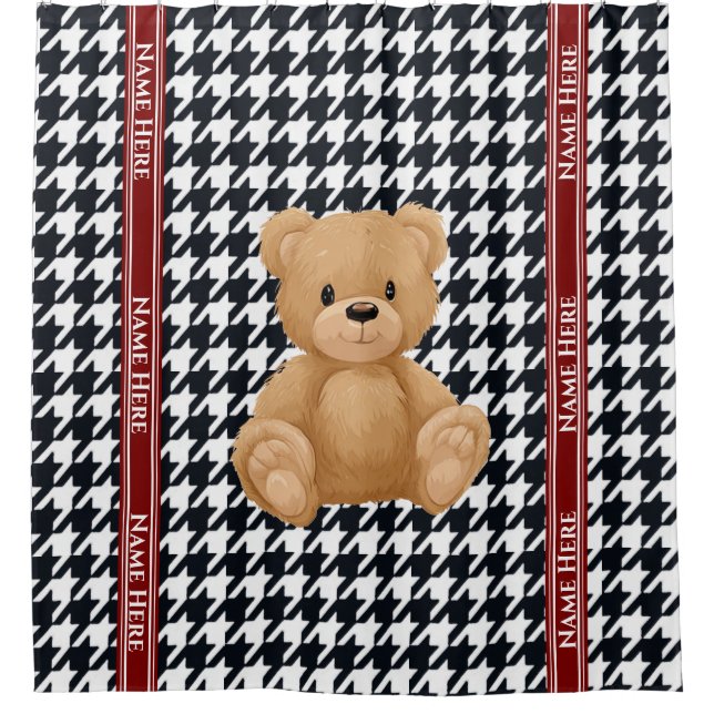 Cortina Para Box Casa do Urso Houndstooth, (Frente)