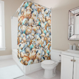 Cortina Para Box Cascas de colagem marítima de praia marítima náuti
