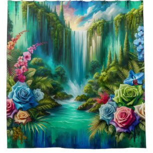 Cortina Para Box "Cascata Mística do Jardim"