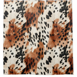 Cortina Para Box Castanho-Creme-Animal Cowhide