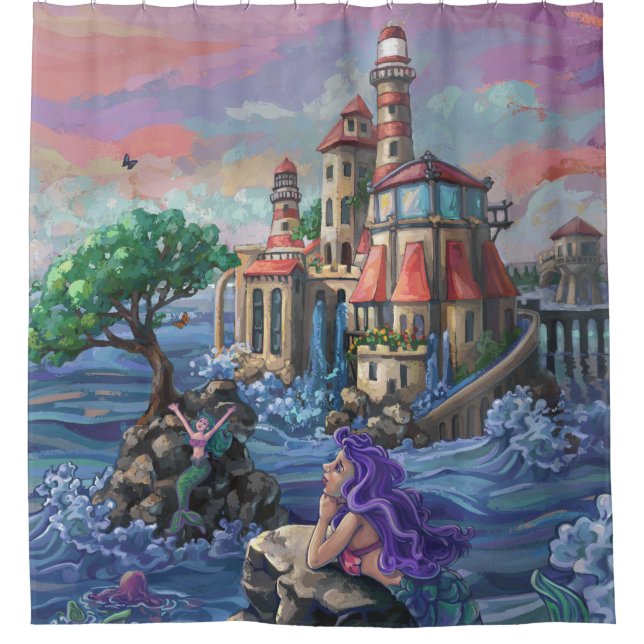 Cortina Para Box Castelo da Fantasia da Sereia (Frente)