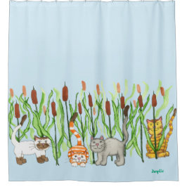 Cortina Para Box Cats and Cattails