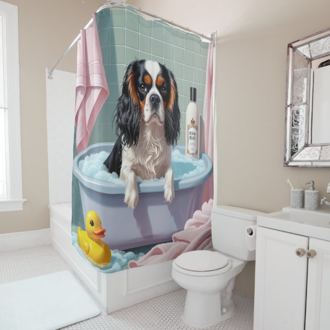 Cortina Para Box Cavalier King Charles Spaniel Sonolento Fofo Engra (In Situ)