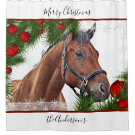 Cortina Para Box Cavalo de Natal - Equestre Personalizado