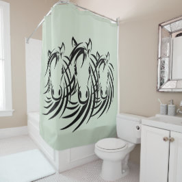 Cortina Para Box Cavalo Negro Verde