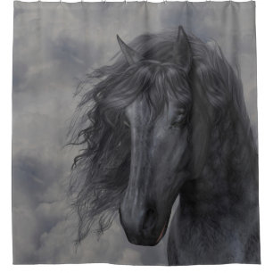 Cortina Para Box Cavalo Preto