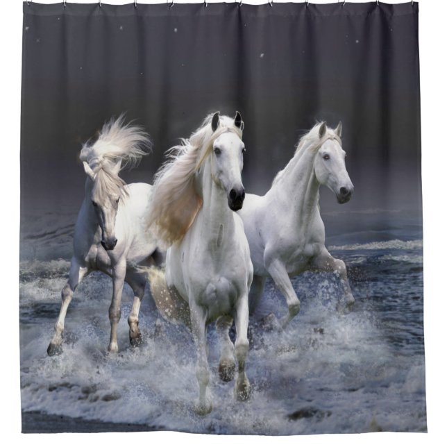 Cortina Para Box Cavalos travesseiros decorativos (Frente)