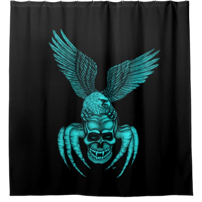 Cortina Para Box Caveira-aranha com águia (Frente)