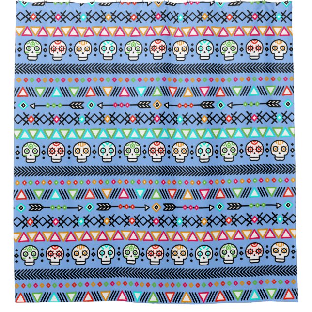 Cortina Para Box Caveira de Açúcar e Flechas (Frente)