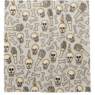 Cortina Para Box Caveira, esqueleto e estrutura óssea sem soldadur