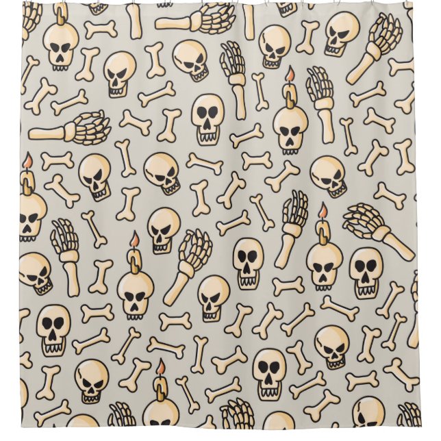 Cortina Para Box Caveira, esqueleto e estrutura óssea sem soldadura (Frente)