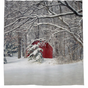 Cortina Para Box Celeiro vermelho na neve (2011)
