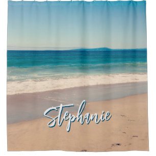 Cortina Para Box Cena Azul Personalizada do Oceano de Fotografia de