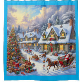 Cortina Para Box Cena da Aldeia de Natal