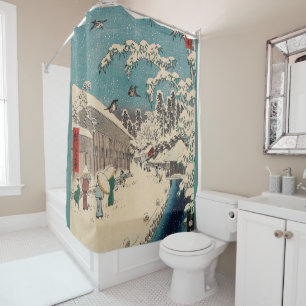 Cortina Para Box Cena de inverno de Hiroshige Japão ukiyo-e antiga